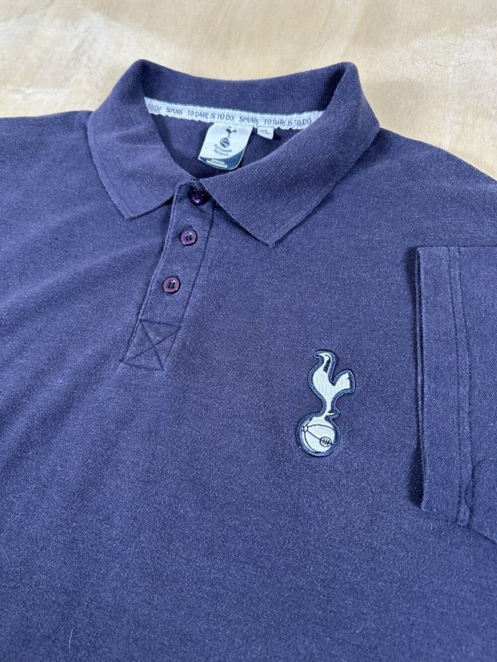 Tottenham Hotspur Polo Shirt Mens XL Navy Blue Official Team Crest Top Soccer